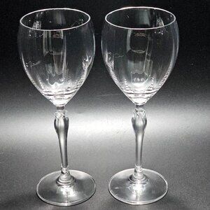 2 Mikasa Spring Petals Wine Glasses 8.25" vintage sculpted stem romantic floral